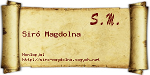Siró Magdolna névjegykártya