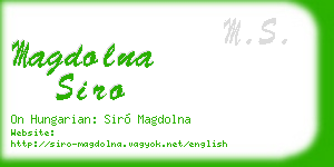magdolna siro business card