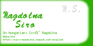 magdolna siro business card